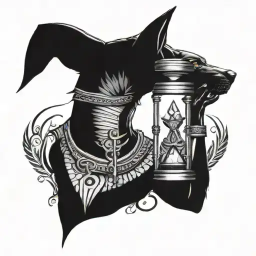 Anubis And Hourglass