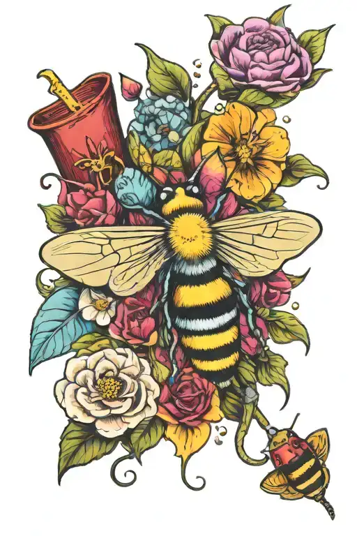 Honey Bee With A Yard Gnome A Firework And Luna Moth