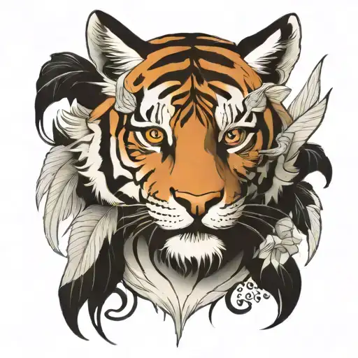 Tiger Face With Fairy Wings
