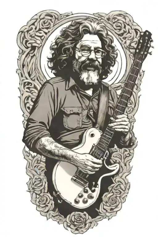 Jerry Garcia Playing A Guitar