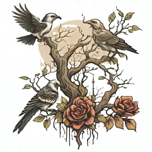 Poison Tree With Birds And Fog