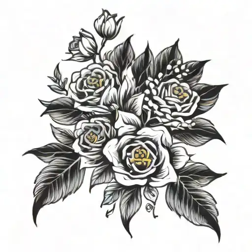 Heartbeat Line Flower Bouquet