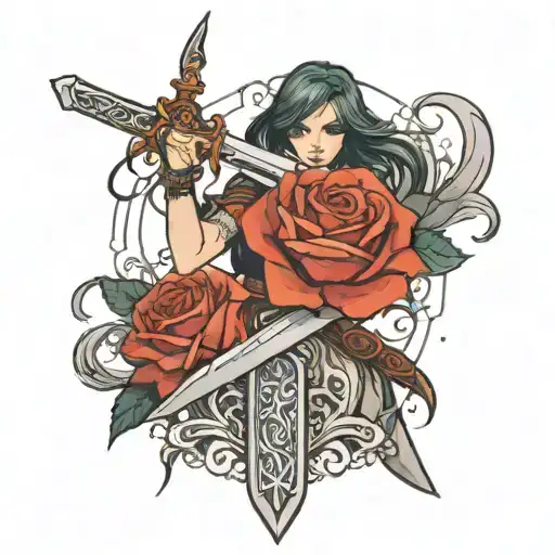 A Sword Will Be Stuck In The Girl Holding