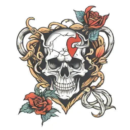 Skull Heart Intertwined