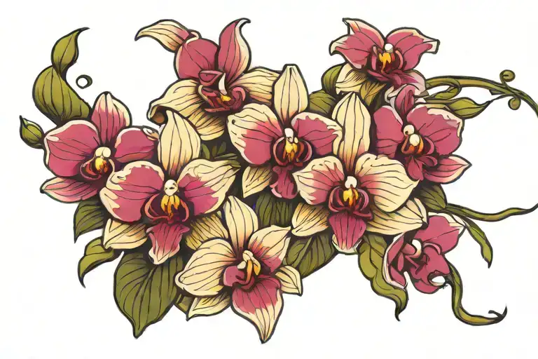 Orchid Flowers Intertwined