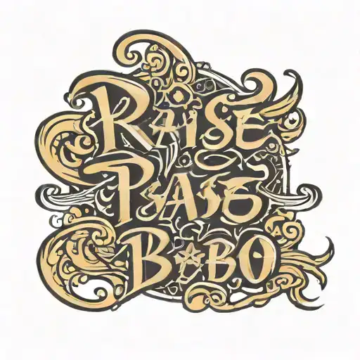 Script Font Saying Praise The Bao