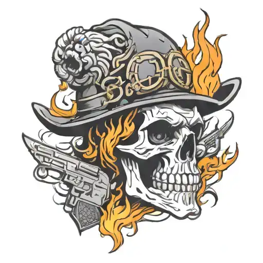 Skull Fire Soldier Veteran