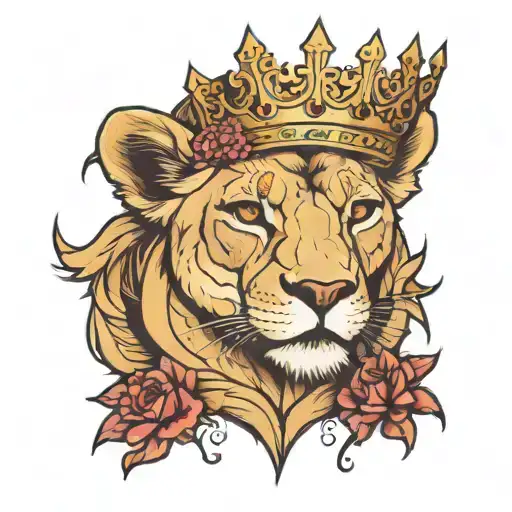 Lioness Wearing A Crown