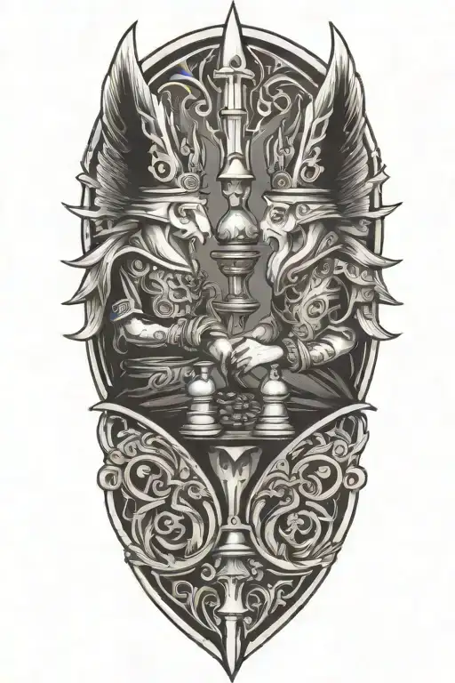 2 Chess Pieces Sitting At A Table Playing Poker