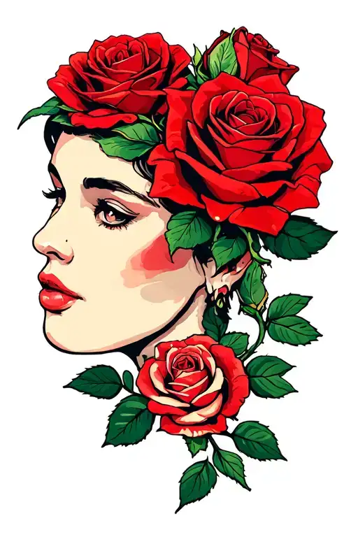 Little Rock With Roses