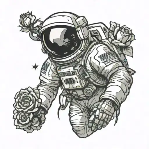 Astronaut Protecting Rose