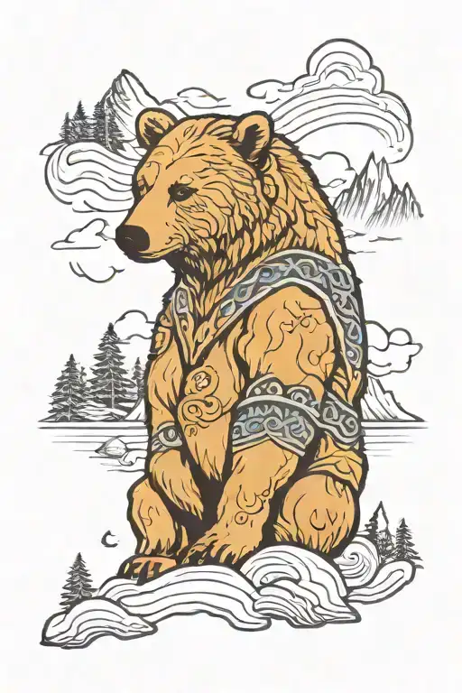 Bear Forest Mountains Norse