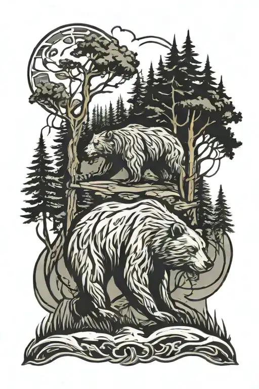 Bear Forest Trees Norse