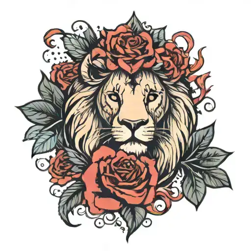 Roses Lion Crown And Name