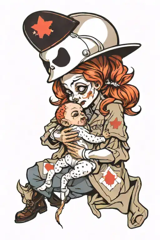 Ghostspider As A Ww2 Nurse Holding A Baby