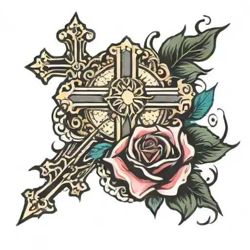 Cross With Rose And Sun And Star And Ashes