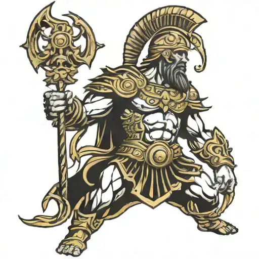 Greek God Ares Black And Gold