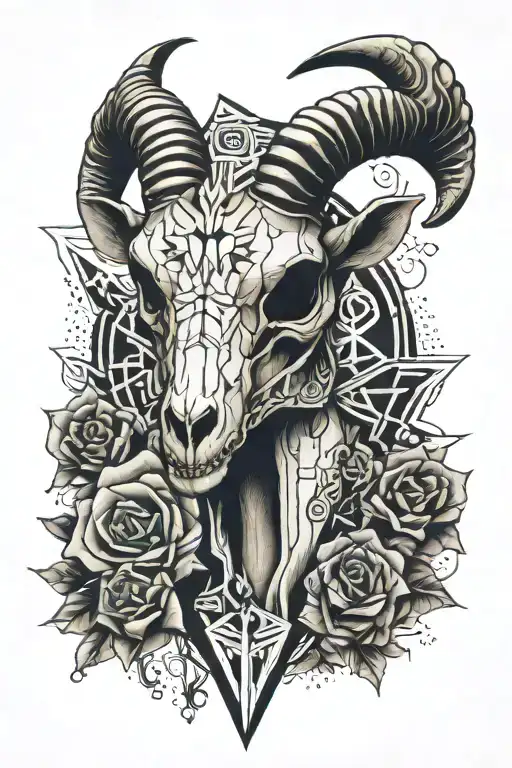 Geometric Goat Skull