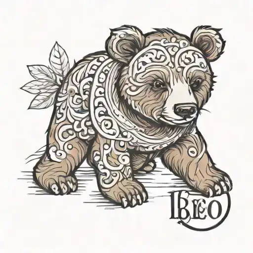 Baby Brown Bear With A Name Under