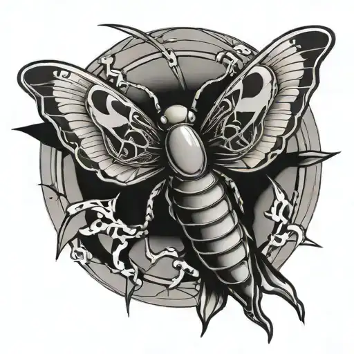 Cyber Sigil Moth Black And Grey