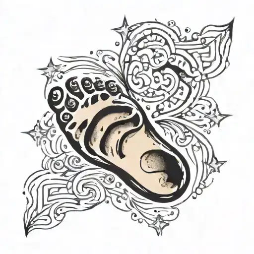 Baby Footprint With Stardust