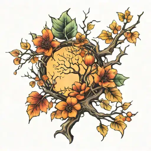 4 Seasons In A Tree Branches