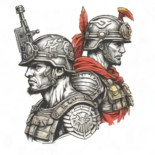 Roman And Us Army Soldier