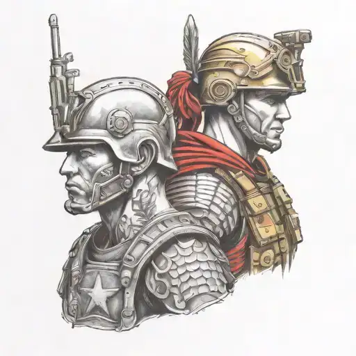 Roman And Us Army Soldier