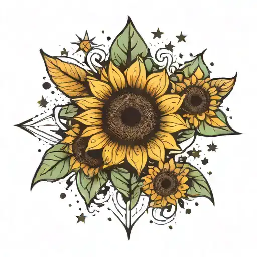 Sunflower And Stars