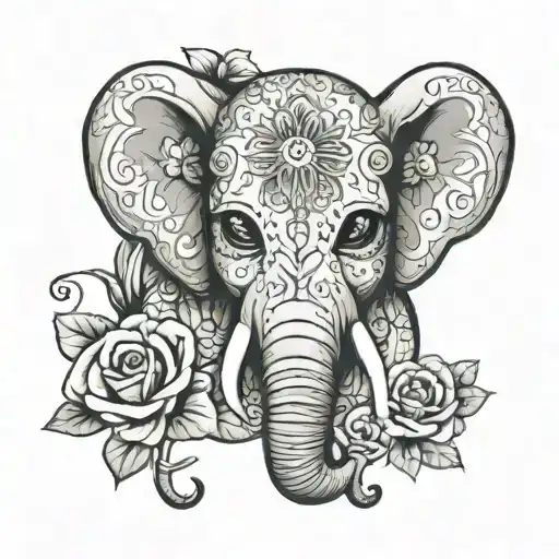 Sugar Skull Elephant Head
