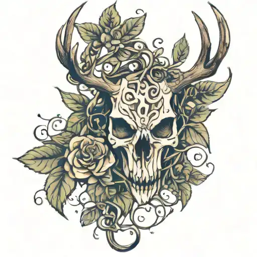Deer Skull And Vines Wrapping