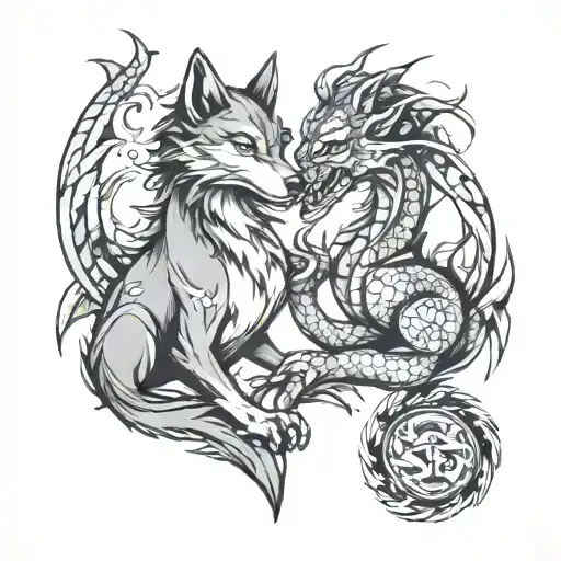 Wolf And Dragon In Love