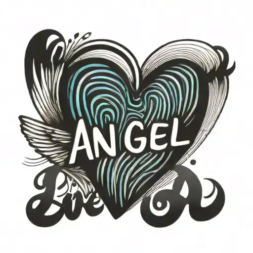 Finger Print Love Heart My Angel Name Written