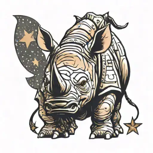 Rhino And Stars And Star Wars