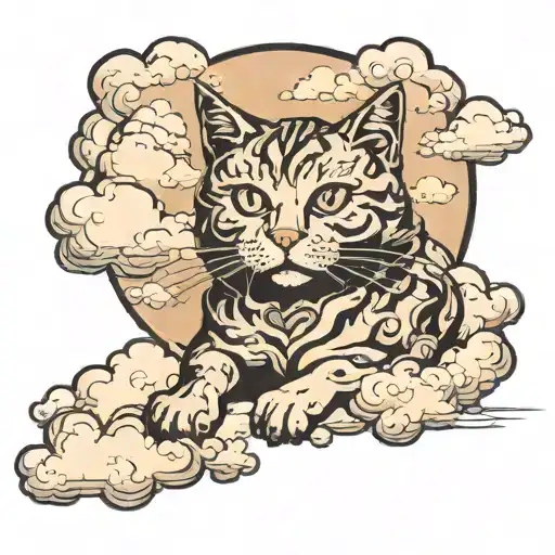 Cat In The Clouds With A Heart