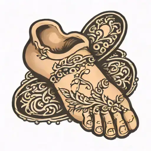 Baby Foot Print With Name