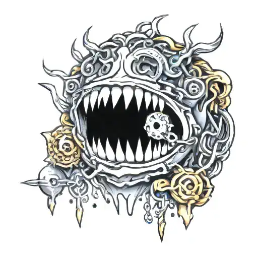 Shielding And Dripping With A Broken Chain And A Hole