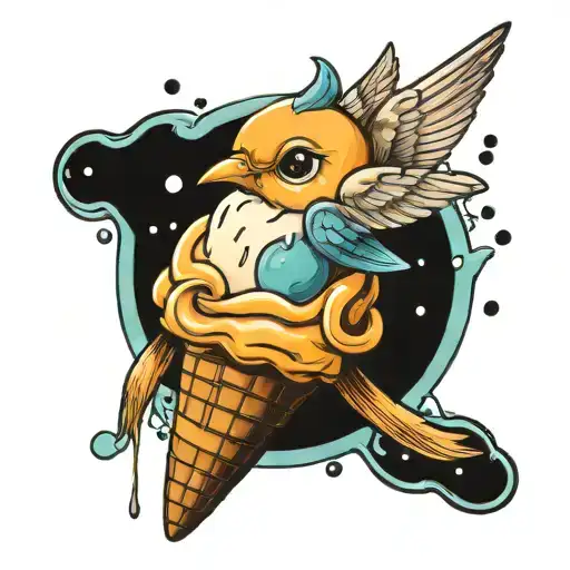 Precious Moments Bird In An Ice Cream Cone Melting