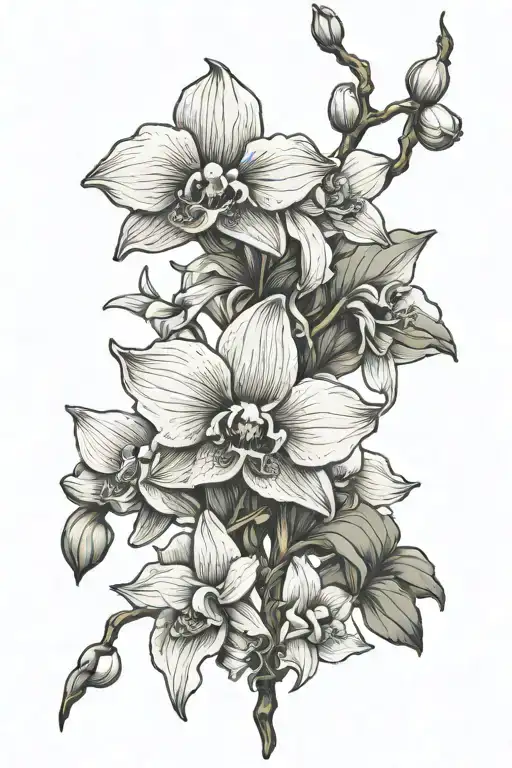 Orchid And Narcissus Flower Spine