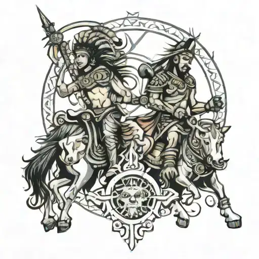 Sagittarius And Mayan Warrior