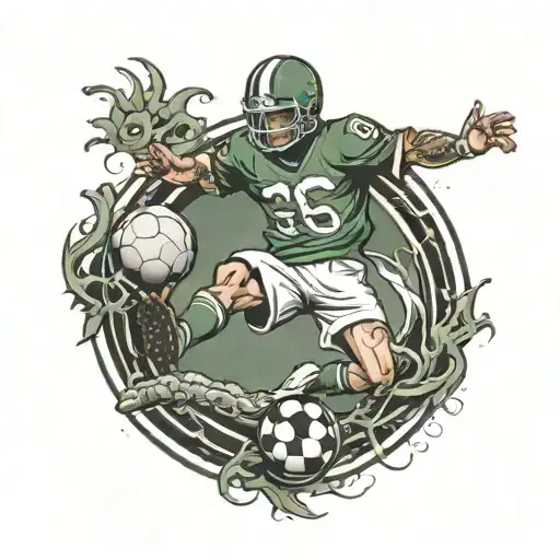 Football Player Kicking