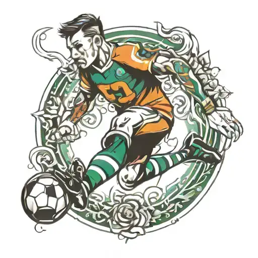 Football Player Kicking