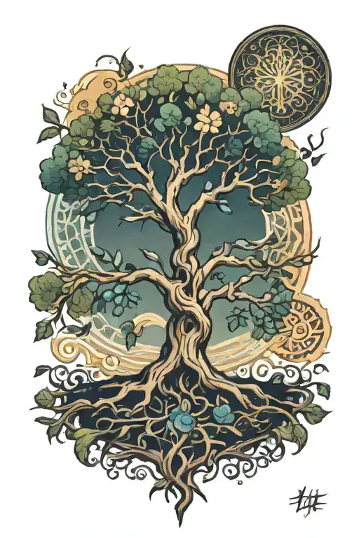 Tree Of Life With 4 Branches