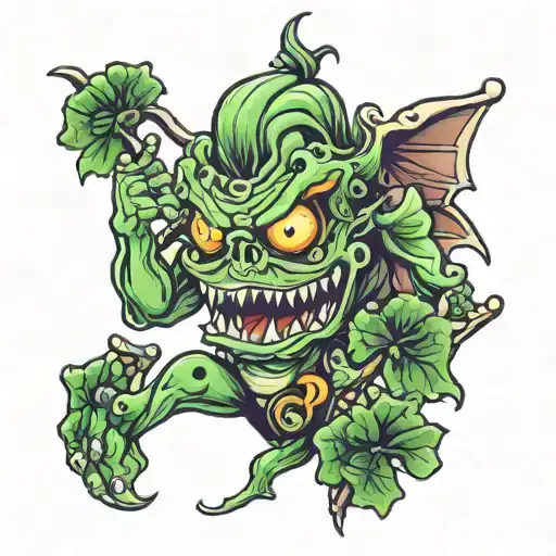 Monster Holding Clover Leaf