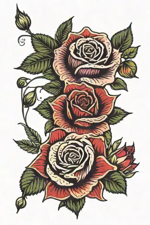 Red Roses Blooming With Leaves Daisy Flower Blooming Lavender Flower
