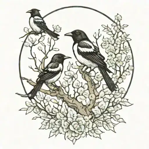 Magpie Forest Trees Background Looking