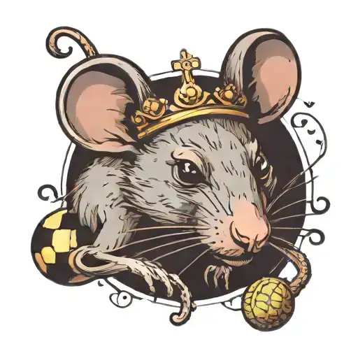 Rat With A Crown And Tennis Ball
