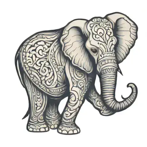 Minimalist Elephant Profile Outline