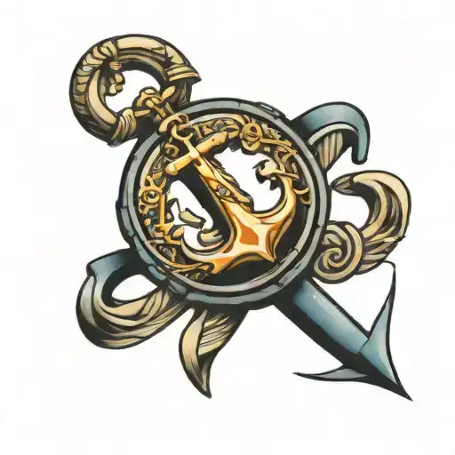 Anchor Integrated With The Letter F