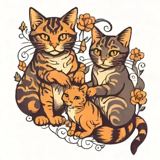 Cat Parents Holding Hands